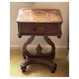 vintage lyre-base end table