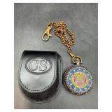 Franklin Mint pocket watch Confederate eagle &