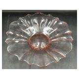 Pink Depression glass scalloped edge bowl