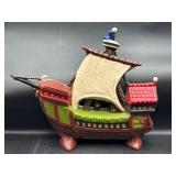 Signed ceramic pirate ship