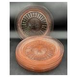 8.5ï¿½ Coronation pink depression glass plates