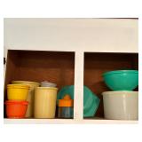 Tupperware and more kitchen cabinet lot
