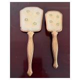 Vintage vanity brush & mirror set