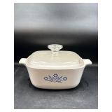 1.5 qt blue cornflower corning ware casserole