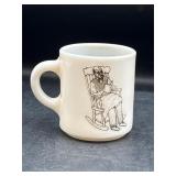 Vintage milk glass GRANDFATHER MUG