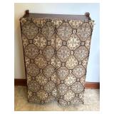 Storage shelf with fabric cover vintage