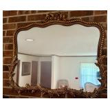 33x27ï¿½ Vintage gold tone mirror bow ornate detail