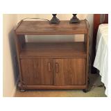 Vintage rolling entertainment cabinet