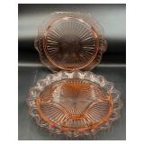 Flawed Anchor Hocking cake plate Mayfair Open Rose