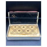 vintage La Regale Ltd. gold satin evening clutch