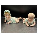1996 vintage bisque porcelain piano babies