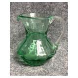 vintage emerald green glass pitcher