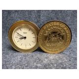 Seiko Quartz Twenty Dollar Coin travel alarm clock