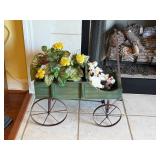 Vintage wagon planter and decor