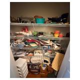 Hallway closet lot - serving pieces & more