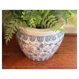 Chinese porcelain fish bowl planter