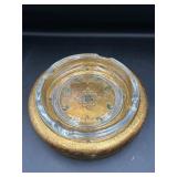 vtg Italian Florentine gold-gilded ashtray