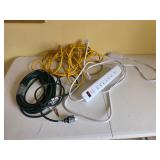 Power strip extension cord work light