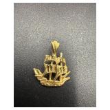 .7 gram 14k yellow gold charm sailboat