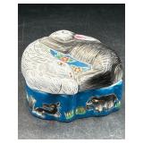 Porcelain trinket box Bunnies