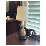 Small vintage brass pineapple accent lamp