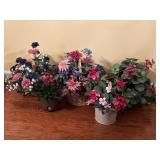 Lot of artificial faux flowers