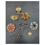 Vintage brooches costume jewelry Napier Monet