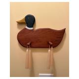 handmade, rustic wooden mallard duck wall plaque