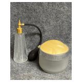 vintage-style glass perfume atomizer bottle &