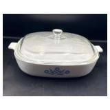 10' blue cornflower Corning ware Corelle casserole