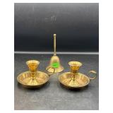 Vintage brass bell & candle holder