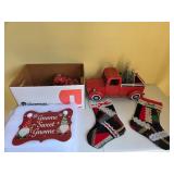 Christmas decor lot Stockings