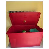Plastic tote and contents