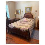 Full size vintage bed & bedding