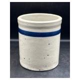 5.25' stoneware crock cobalt blue stripe