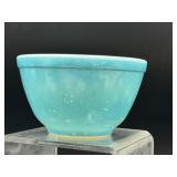 vintage Pyrex Blue Mixing Bowl flawed rim