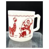 VTG Hazel Atlas Childs Circus Clown Mug Cup