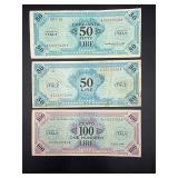 1943 Italy Lire Allied Military Currency banknote