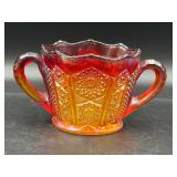 Indiana Glass Heirloom Sunset Carnival sugar bowl