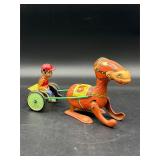 Vintage Mikuni Japan Wind Up Horse & Buggy Tin Toy