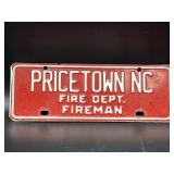 PRICETOWN NC FIRE DEPT. FIREMAN tag