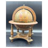 Vintage Italian Zodiac Wooden Tabletop Globe
