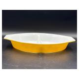 Pyrex Butterfly Gold Divided Casserole Dish
