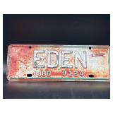 1980 EDEN, North Carolina City tag license plate