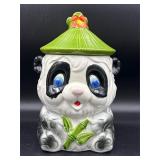 Vintage Panda Bear Cookie Jar JAPAN