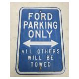 Ford parking only metal sign