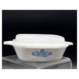 1 3/4 cup blue cornflower corning ware w lid
