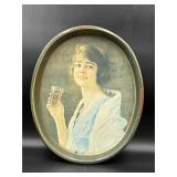 1973 Coca-Cola tray 1920s-style woman blue dress