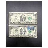 1976 $2 Federal Reserve Notes Thomas Jefferson