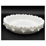 vintage Fenton Milk Glass Cabbage Rose Ashtray